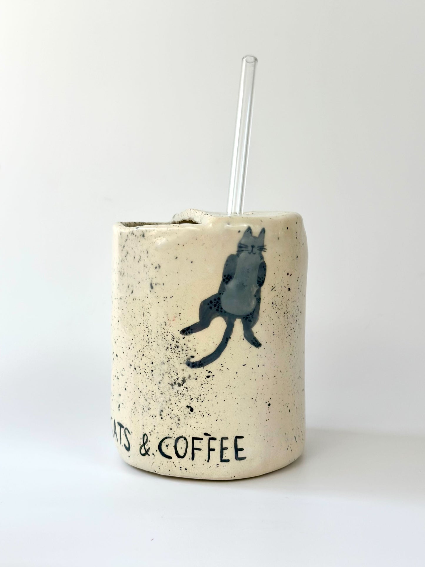 Powered by Cats and Coffee - Large Freddo Cup