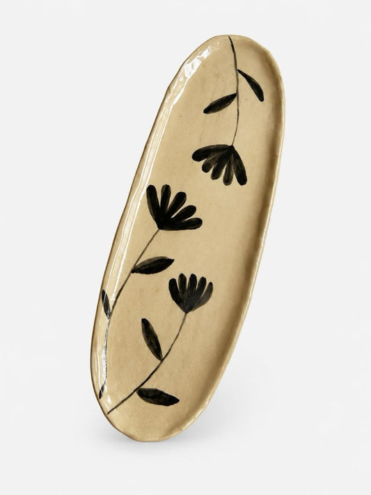 Abstract Flowers - Oval Plate